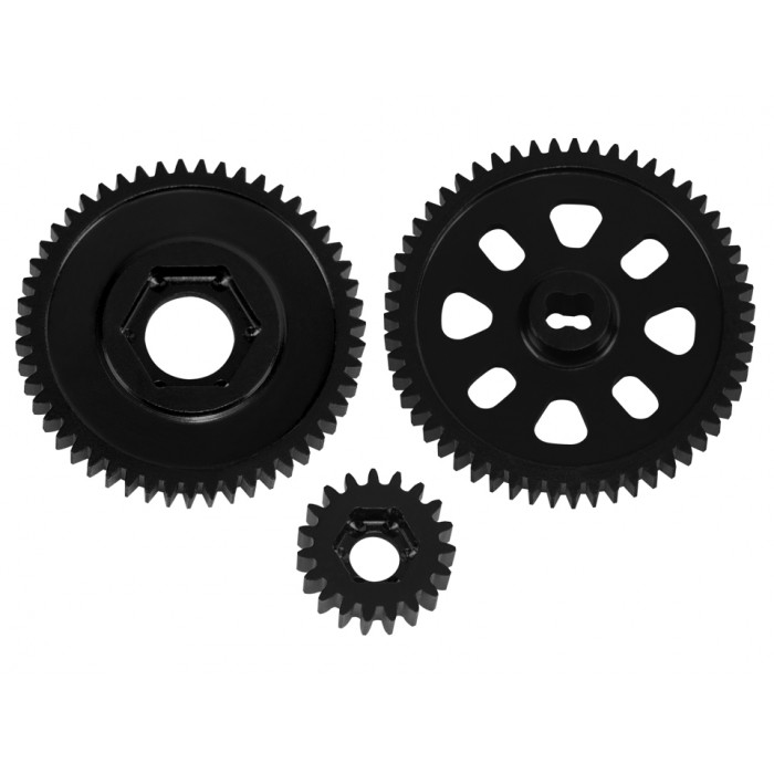 CNC Aluminum Spur and Transmission Gear set (BLACK) AXIAL